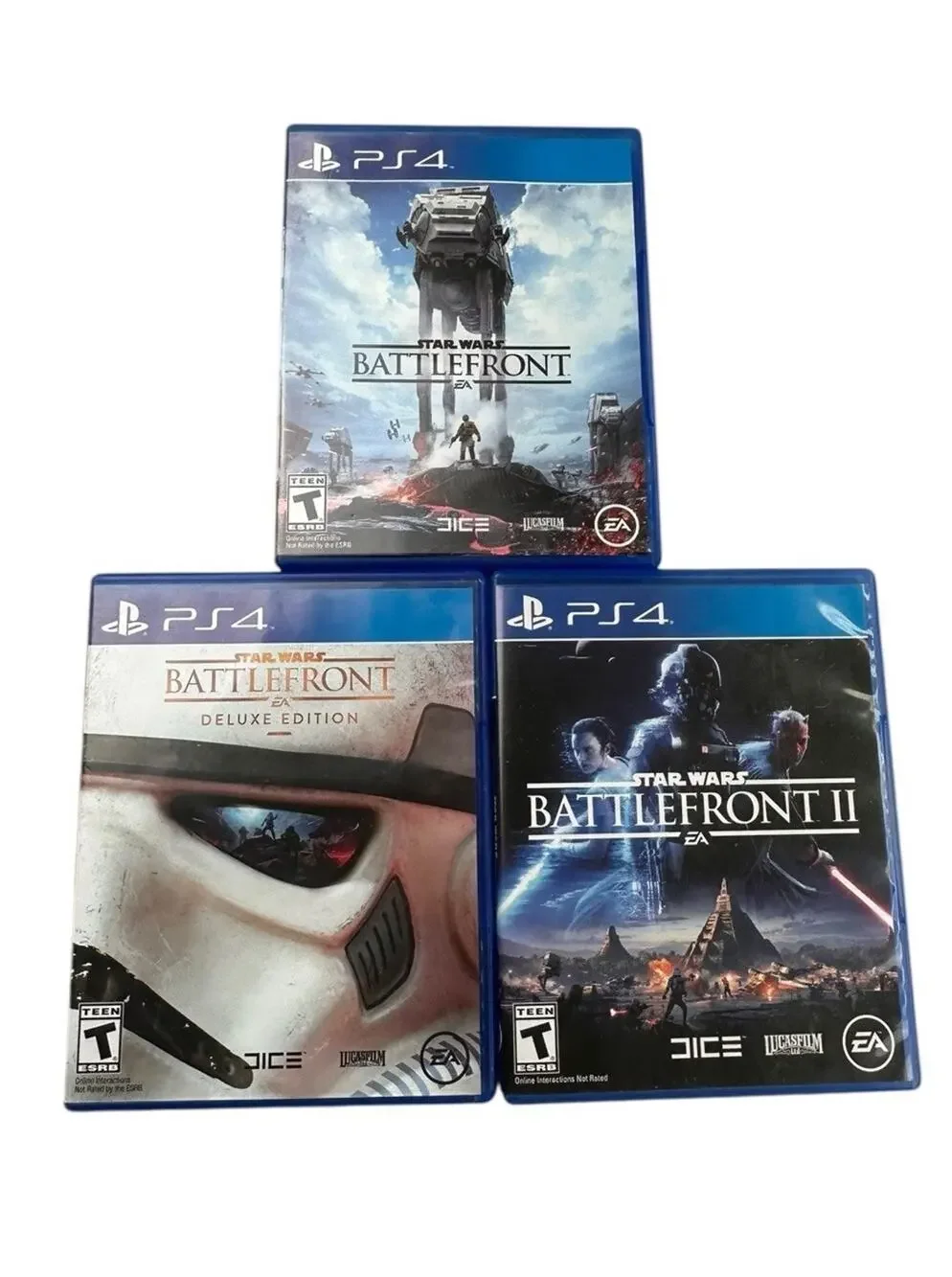 STAR WARS BATTLEFRONT 1 , 2 And Deluxe Edition For PlayStation 4 Bundle Lot